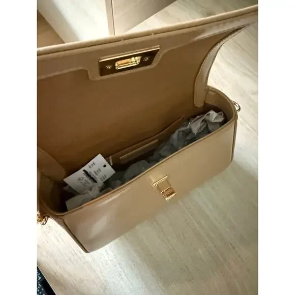 $178 New J Crew Leather Edie Top Handle Bag - Honey Brown - Picture 14 of 16